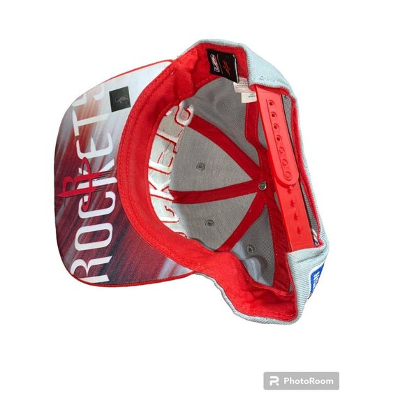 NBA Houston Rockets Hat Youth OSFM Gray and Red - Picture 5 of 6